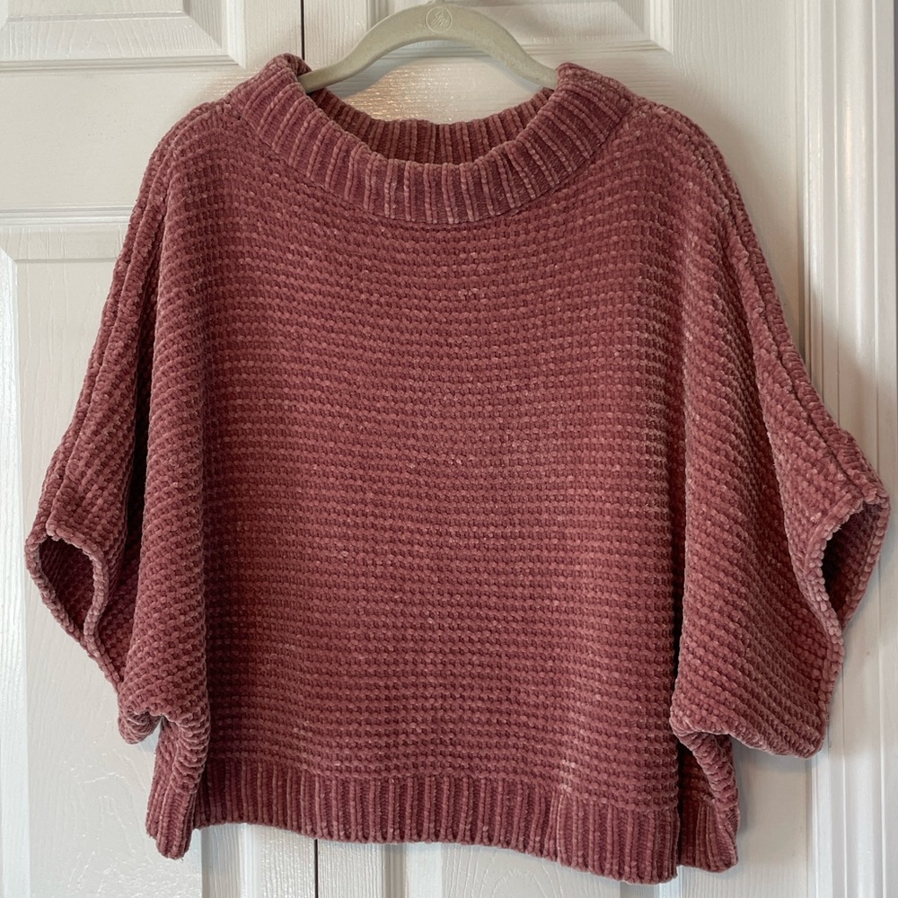 Eva Mendez Chenille Mock Neck Sweater